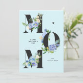 MOMブルーアジサイフローラハッピー母の日 シーズンカード (スタンド正面)