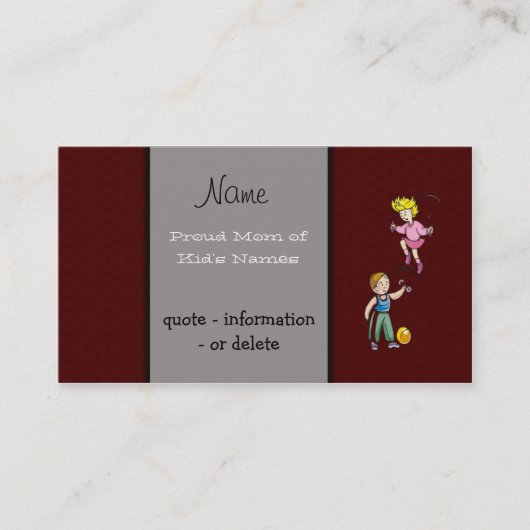 Momプロファイルカードテンプレート コーリングカード (正面)