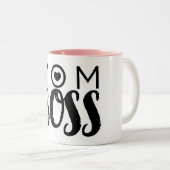 MOMボスモダンタイポグラフィスクリプトトレンディーシック ツートーンマグカップ (正面右)