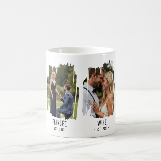 Momマイルストーンの写真と年カスタム文字ギフト コーヒーマグカップ (中央)