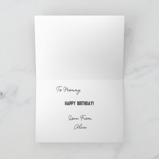 MOMママ誕生日カードフォトコラージュ家族 カード (内部)