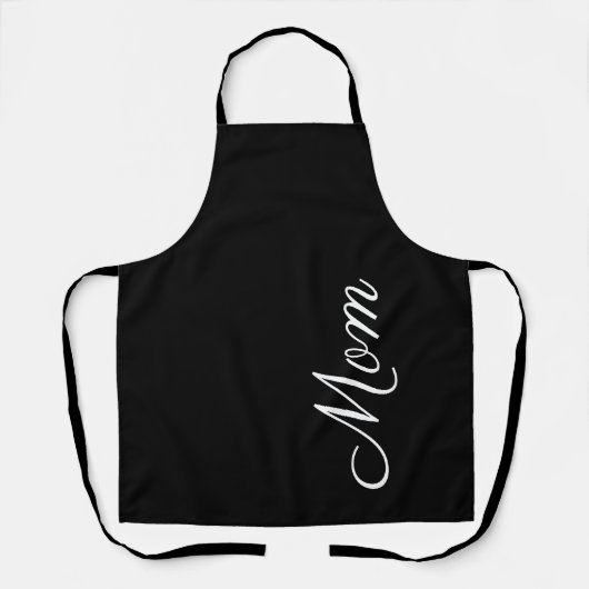 MOMモダン白黒スクリプト(M) パーソナライズされた エプロン (正面)