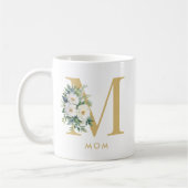 Momモノグラムレターフローラ コーヒーマグカップ (左)