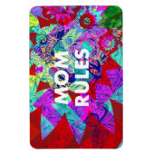 MOMルールカラフルフローラ母の日の贈り物 マグネット (縦)