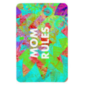 MOMルールカラフルフローラ母の日ギフトティール(緑がかった色) マグネット (縦)