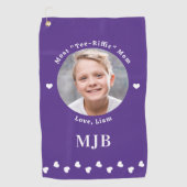 MOM写真スタイリッシュシックパーソナライズされたゴルファー紫 ゴルフタオル (正面)