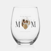 Mom写真最高のハートへ ステムなしワイングラス (裏面)