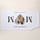 Mom写真最高のハートへ ビーチタオル (正面)