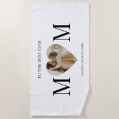 Mom写真最高のハートへ ビーチタオル (正面)