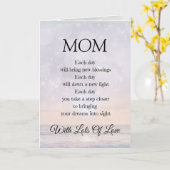 MOM勇気付けられる詩デザイン挨拶 カード (黄色い花)