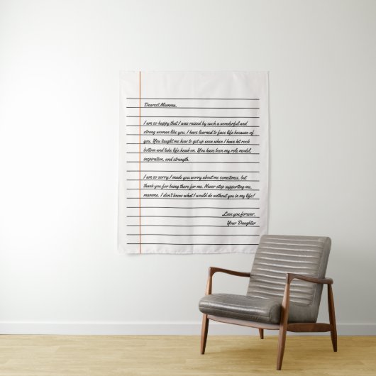 Mom向けモダン手書きノート紙 タペストリー (インサイチュ)