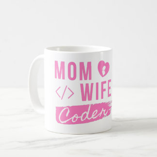 MOM妻コーダ – CODER MOM Tシャツ コーヒーマグカップ
