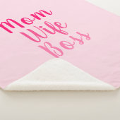 Mom妻ボスグラデーションカスタムピンクのスタイリッシュスクリプト シェルパブランケット (3/4)