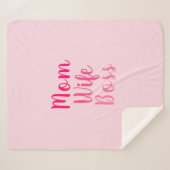 Mom妻ボスグラデーションカスタムピンクのスタイリッシュスクリプト シェルパブランケット (正面(横))