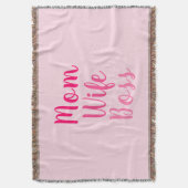 Mom妻ボスグラデーションカスタムピンクのスタイリッシュスクリプト スローブランケット (正面縦)