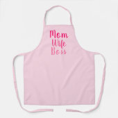 Mom妻ボスピンクのグラデーションカスタムスクリプスタイリッシュト エプロン (正面)