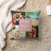 Mom定パーソナライズされた義4フォト赤面ピンク クッション (ブランケット)