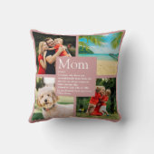 Mom定パーソナライズされた義4フォト赤面ピンク クッション (裏面)
