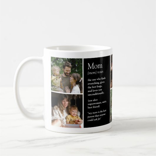 Mom定義おもしろいと心のこもったカスタム写真 コーヒーマグカップ (左)
