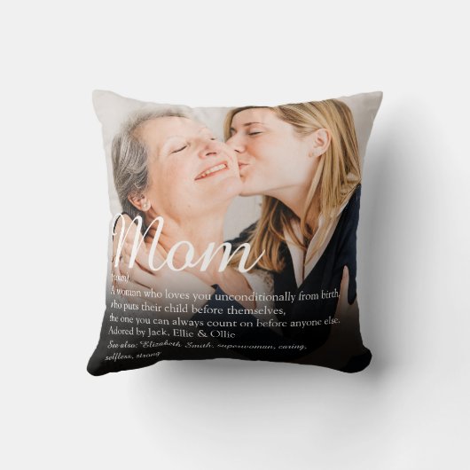 Mom定義引用文スエレガントクリプト写真 クッション (裏面)