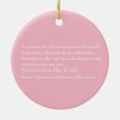 Mom定義引用文ピンク セラミックオーナメント (裏面)