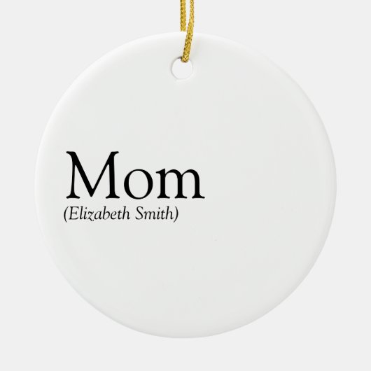 Mom定義引用文白黒 セラミックオーナメント (正面)