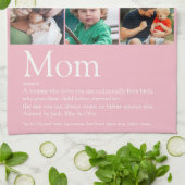 MOM定義9フォトコラージュピンク キッチンタオル (折り畳み)