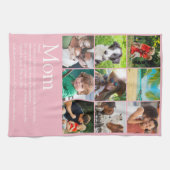 MOM定義9フォトコラージュピンク キッチンタオル (横)