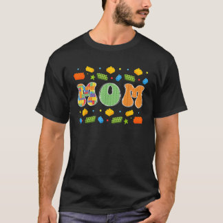 Mom建物ブロックマスタービルダーのマッチング Tシャツ