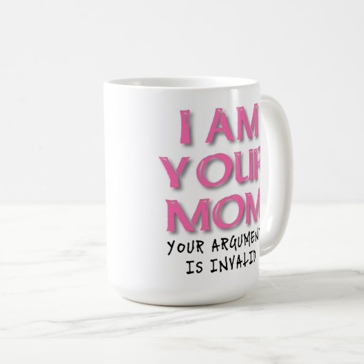 Mom引数が無効なおもしろマグカップ コーヒーマグカップ (正面右)