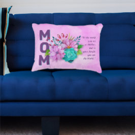 MOM引用文オンウォーター色フローラピンク アクセントクッション