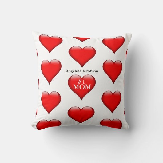 Mom指定#1名前でパーソナライズ クッション (正面)