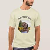 MOM最高のは、正方形の家族の写真をアップロードする Tシャツ (正面)