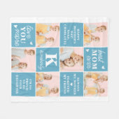 MOM最高の Everカスタム 7 Photo Collage Mother's Day フリースブランケット (正面(横))