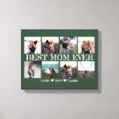 Mom最高の Ever Customizable Green Photo Collage キャンバスプリント (正面)
