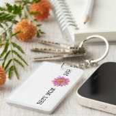 MOM最高の EVER Pink Yellowデイジーおもしろい キーホルダー (正面右)