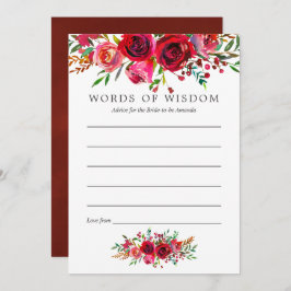 Mom用水色フローラブライダルシャワーアドバイス 招待状