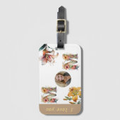 MOM花パーソナライズされた母の日の写真 ラゲッジタグ (正面縦)