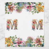 MOM花パーソナライズされた母の日の写真 ワインラベル (シングルラベル)