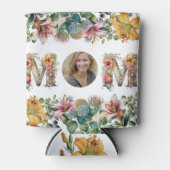 MOM花パーソナライズされた母の日の写真 缶クーラー (正面)