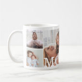 MOM複数フォトコラージュ&モノグラムカスタム コーヒーマグカップ (左)