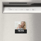 MOM設立 白色タイポグラフィー写真ギフト マグネット (インサイチュ (食洗機))