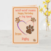 Mom誕生日からDog Card カード (黄色い花)