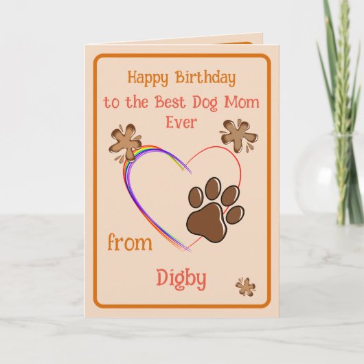 Mom誕生日からDog Card カード (正面)