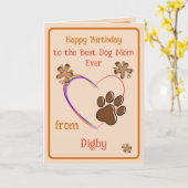 Mom誕生日からDog Card カード (黄色い花)