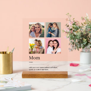 Mom辞書定義フォトコラージュ アクリルサイン