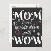 MOM逆さまにスペルWOW母の日 ポストカード (正面/裏面)