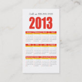 Mom通話カードアンブレラ2013カレンダーテンプレート コーリングカード (裏面)