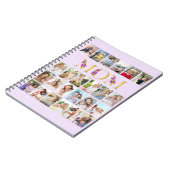 Mom金ゴールドフローラレター24縦写真コラージュ ノートブック (左側)