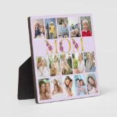 Mom金ゴールドレター15縦写真コラージュ薄紫 フォトプラーク (正面)